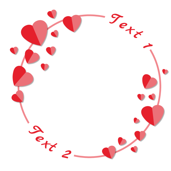 Red Circle with Heart Symbols and your personal text - Free