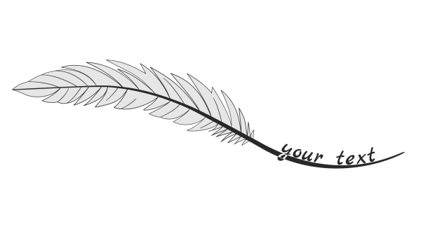 Feather 1: Feather Tattoo with your personal text, names or dates