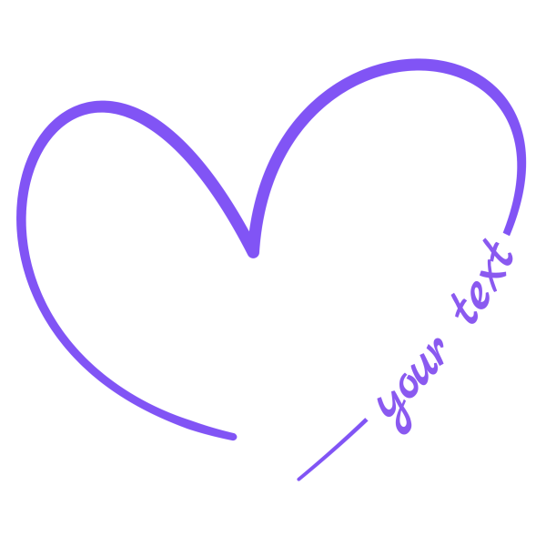 Purple Modern Art Heart Image/GIF with free personal text