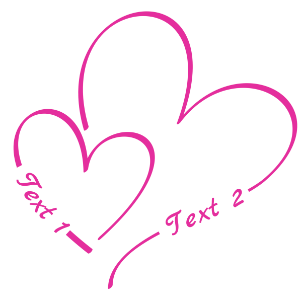 Heart 69: Two Heart Symbols with free personal text