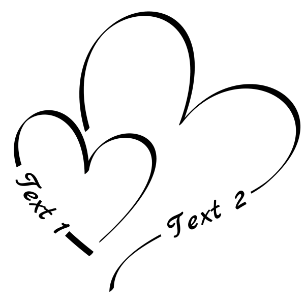 Heart 72: Two Heart Symbols with free personal text