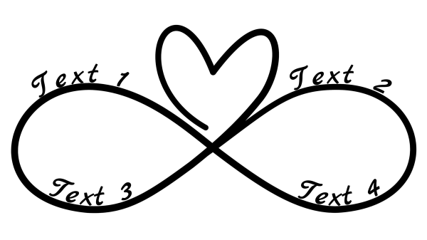 Infinity 106: Black Infinity Heart Symbol Image / GIF with free personal text