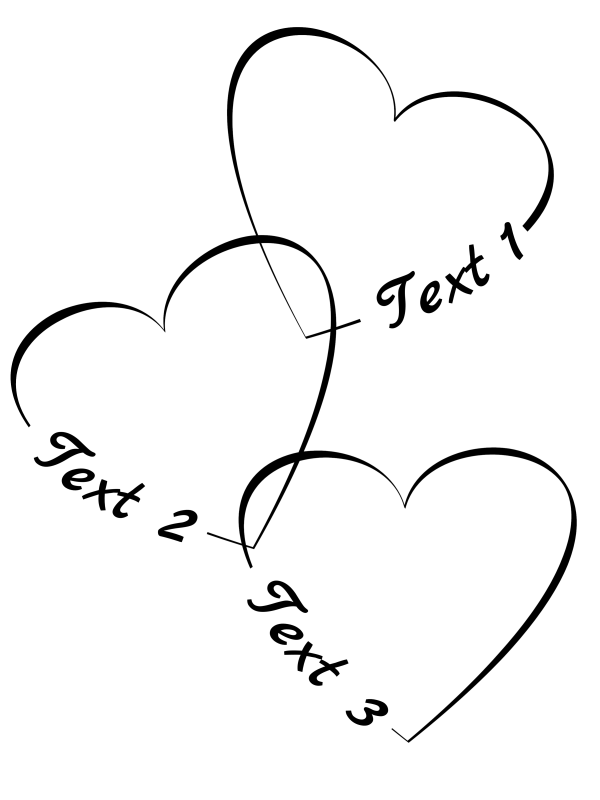 Three Hearts 6: Three Heart Symbols with your personal text in each heart