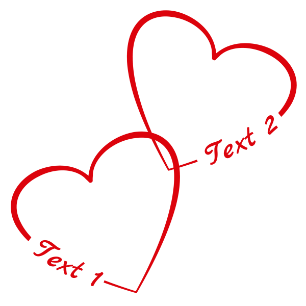 Two Red Heart Symbols with your free personal text