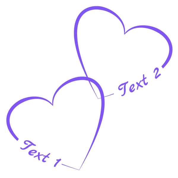 Two Purple Heart Symbols with your free personal text