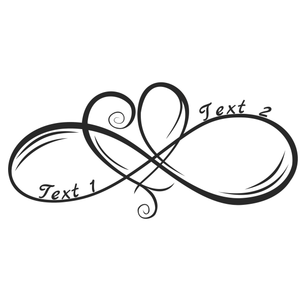 Infinity Heart Symbol with custom text