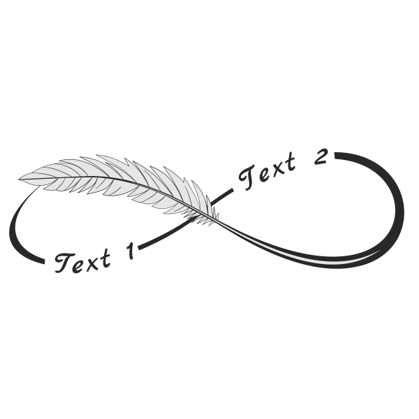 Infinity Symbol with feather with custom text